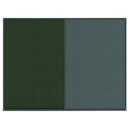 United Visual Products Triple Door Radius Plus Corkboard, 96" x UV8006PLUS-SATIN-APRICOT